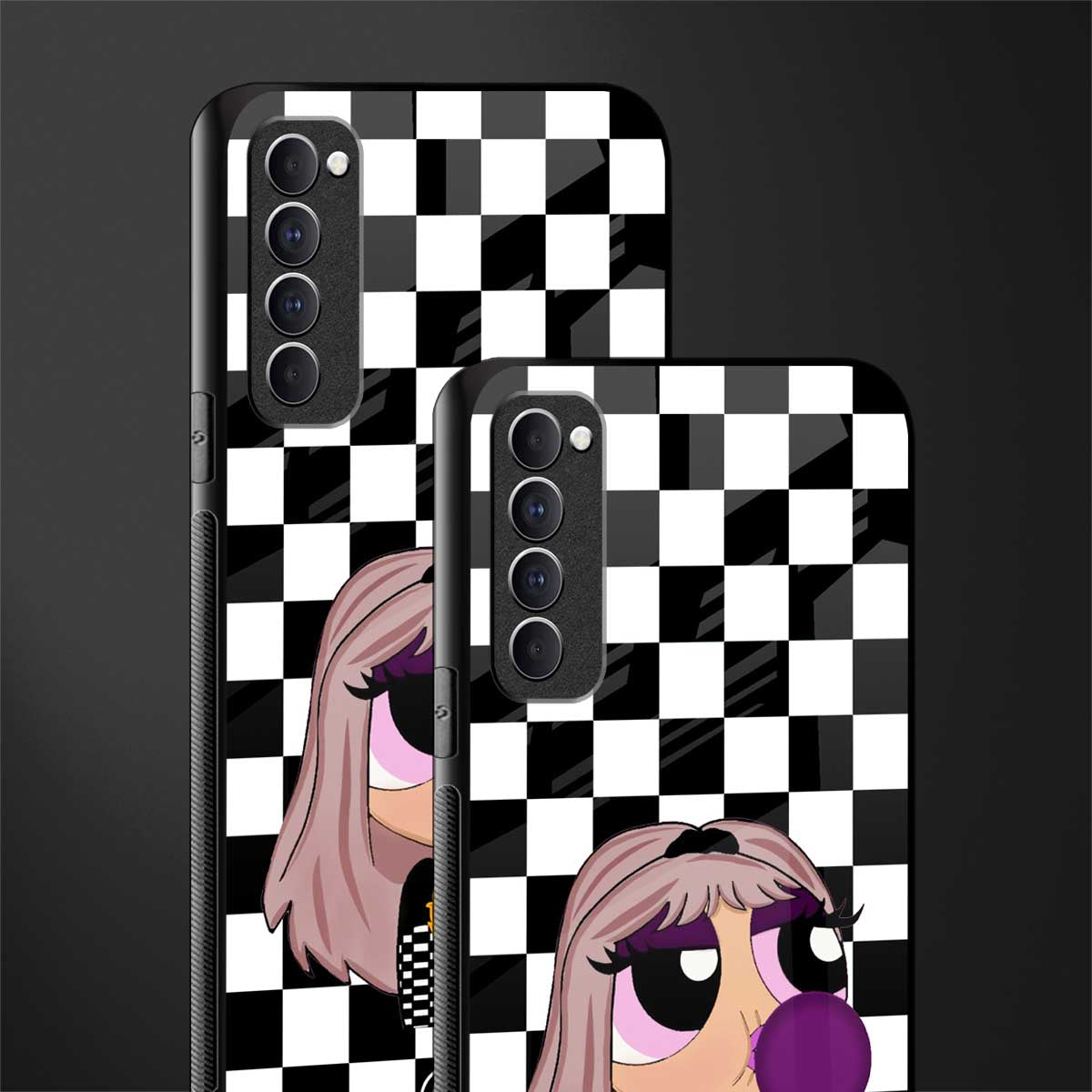 sassy chic powerpuff girls glass case for oppo reno 4 pro image-2