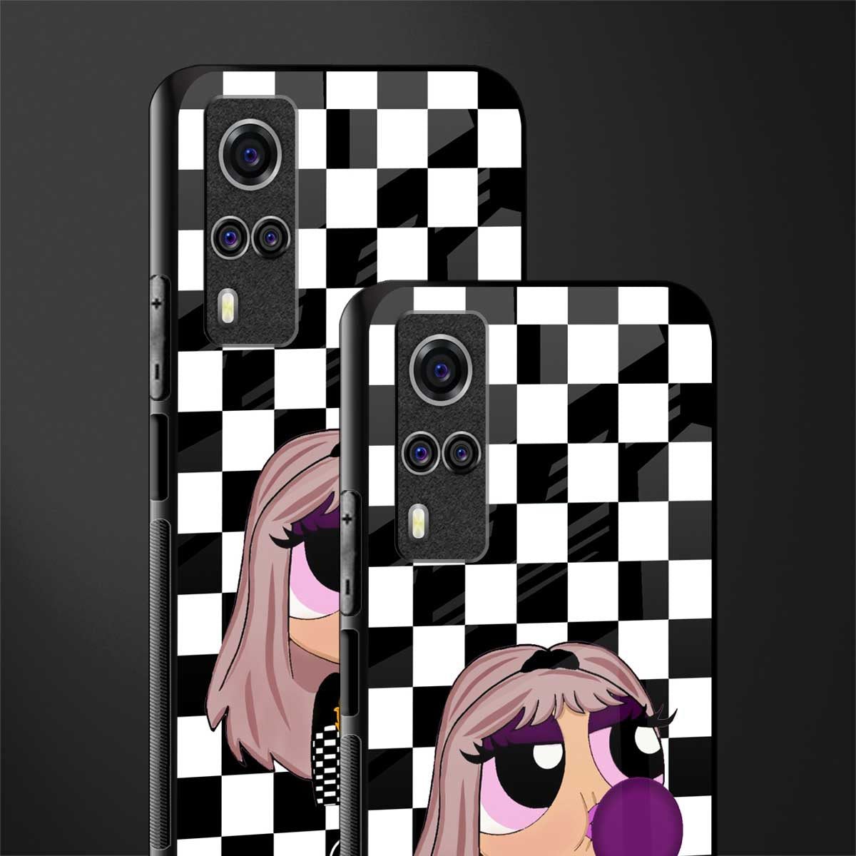 sassy chic powerpuff girls glass case for vivo y53s image-2