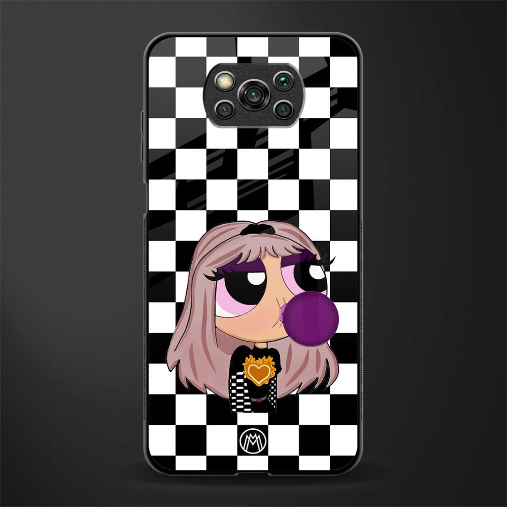 sassy chic powerpuff girls glass case for poco x3 pro image