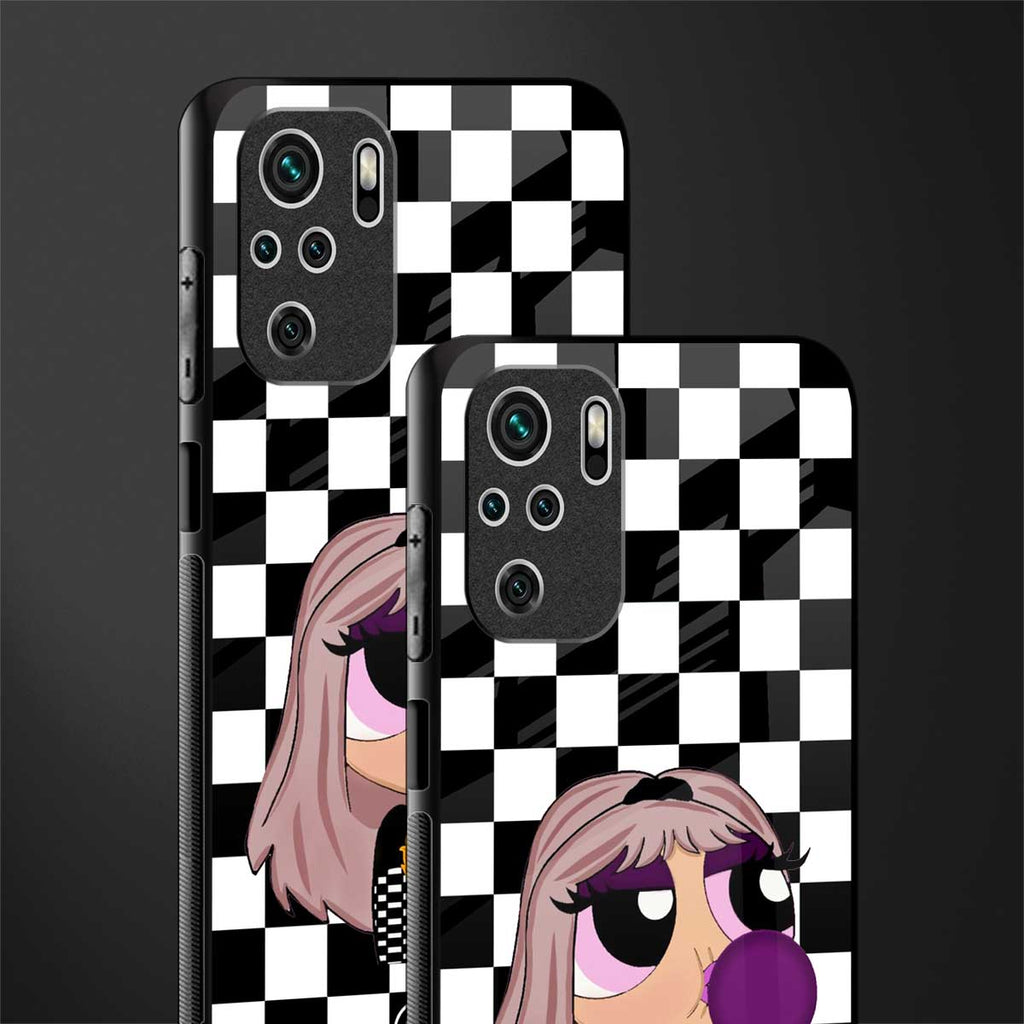 sassy chic powerpuff girls glass case for redmi note 10 image-2