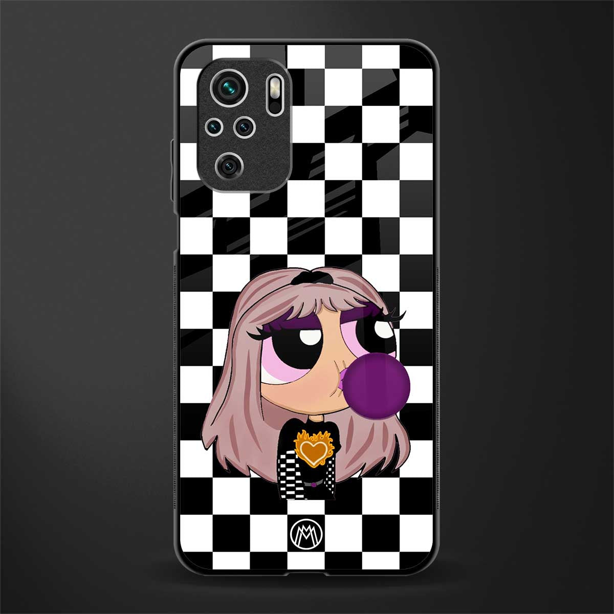 sassy chic powerpuff girls glass case for redmi note 10s image