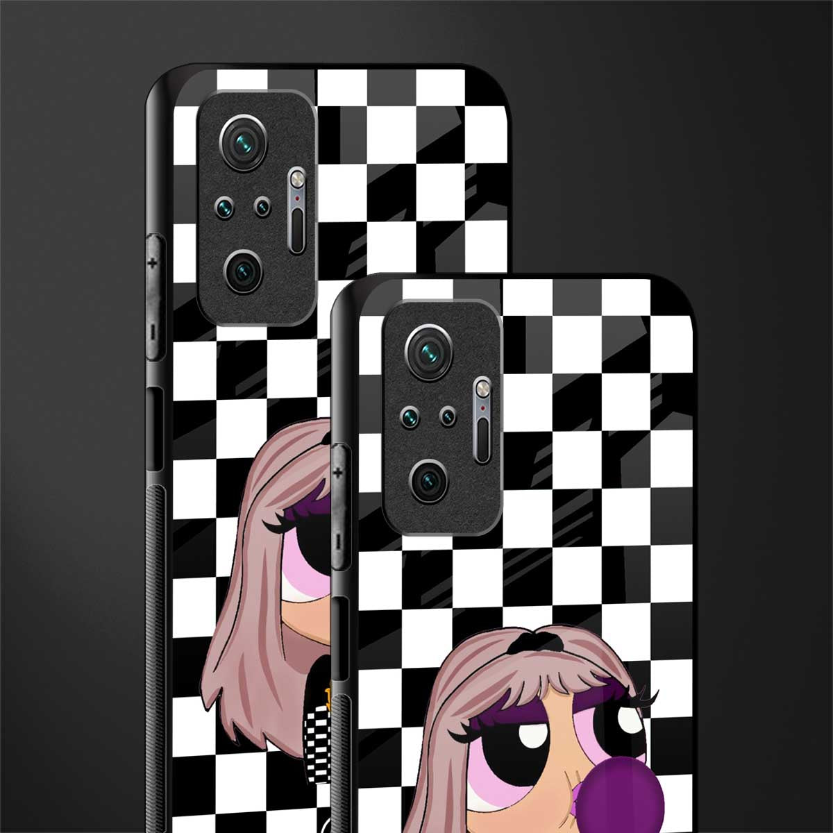 sassy chic powerpuff girls glass case for redmi note 10 pro image-2