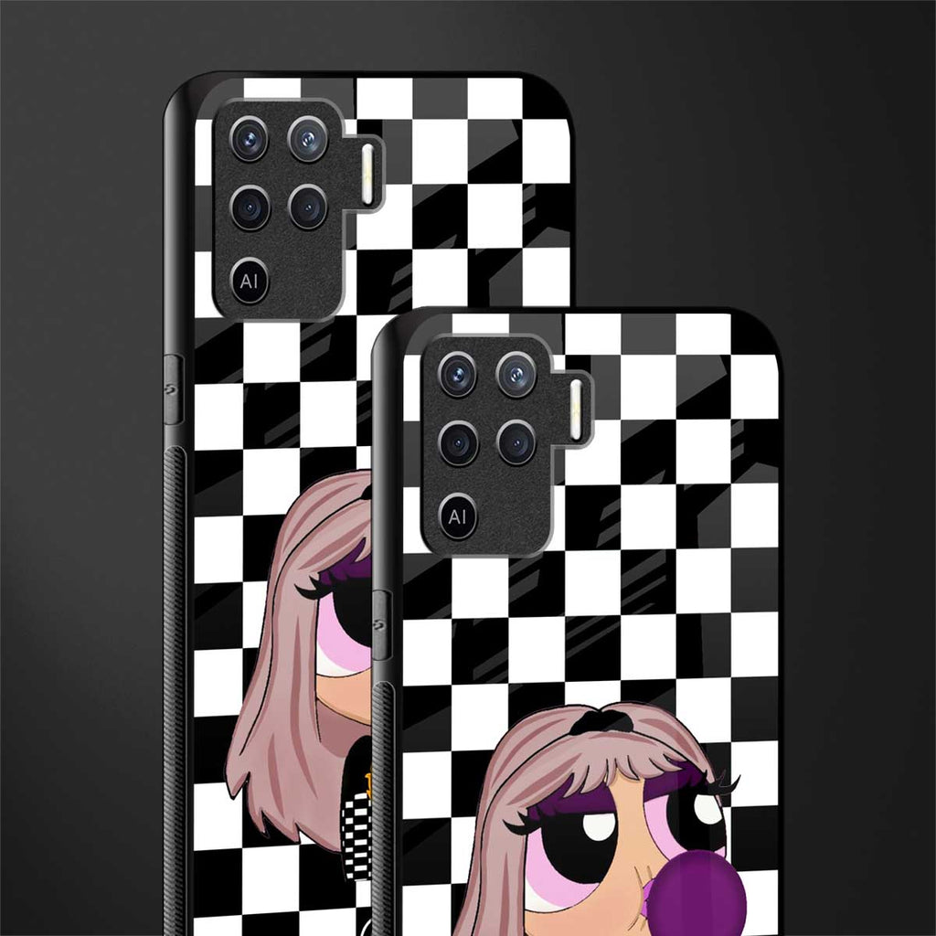 sassy chic powerpuff girls glass case for oppo f19 pro image-2