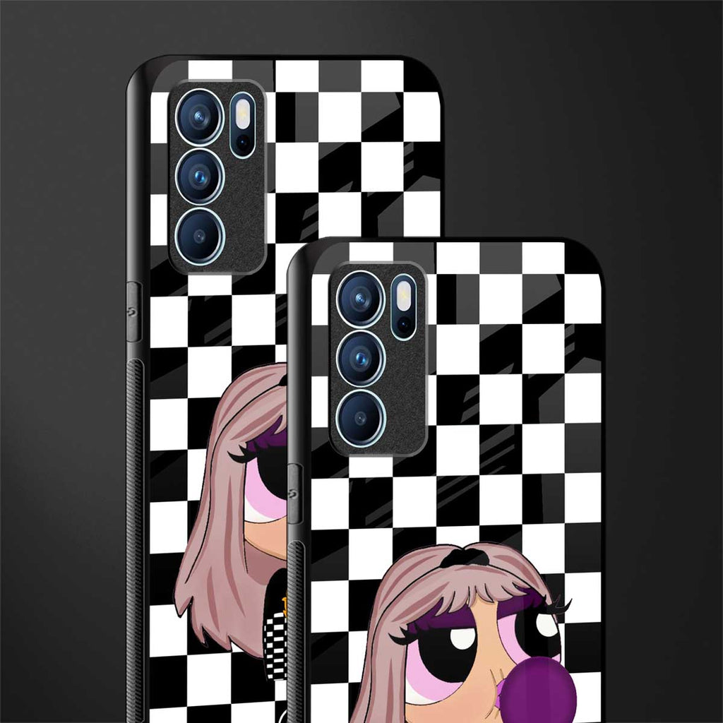 sassy chic powerpuff girls glass case for oppo reno6 pro 5g image-2