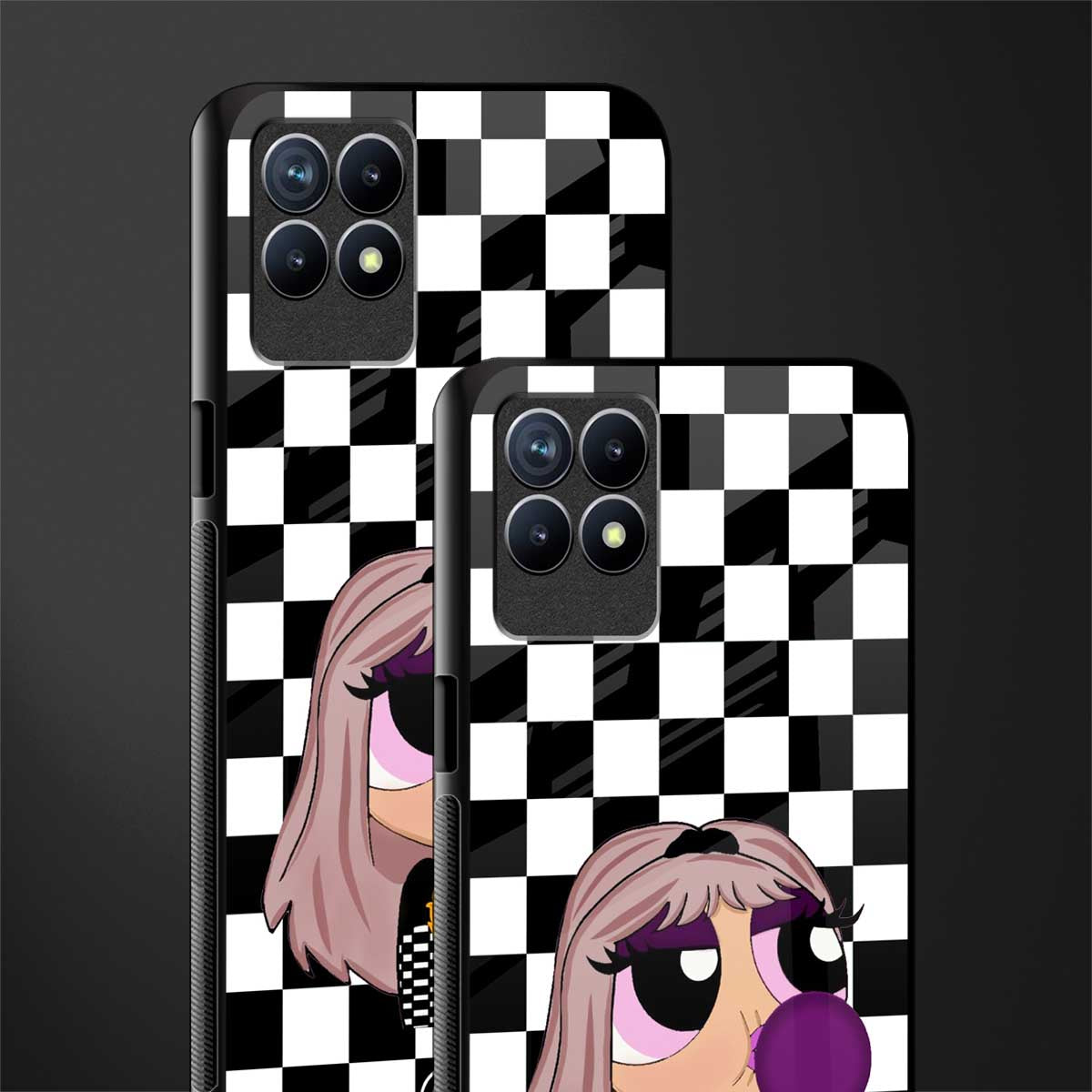 sassy chic powerpuff girls glass case for realme 8i image-2