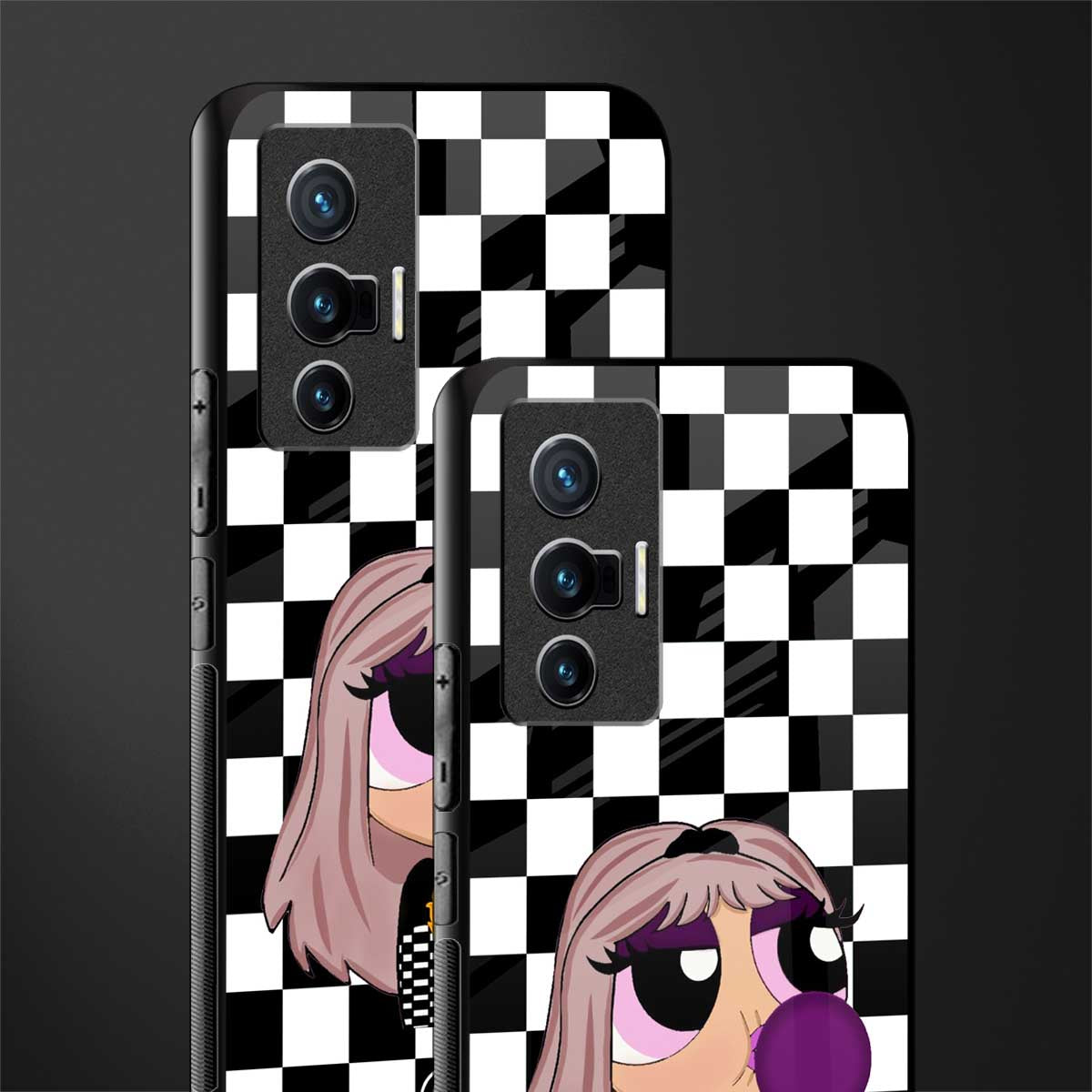 sassy chic powerpuff girls glass case for vivo x70 image-2