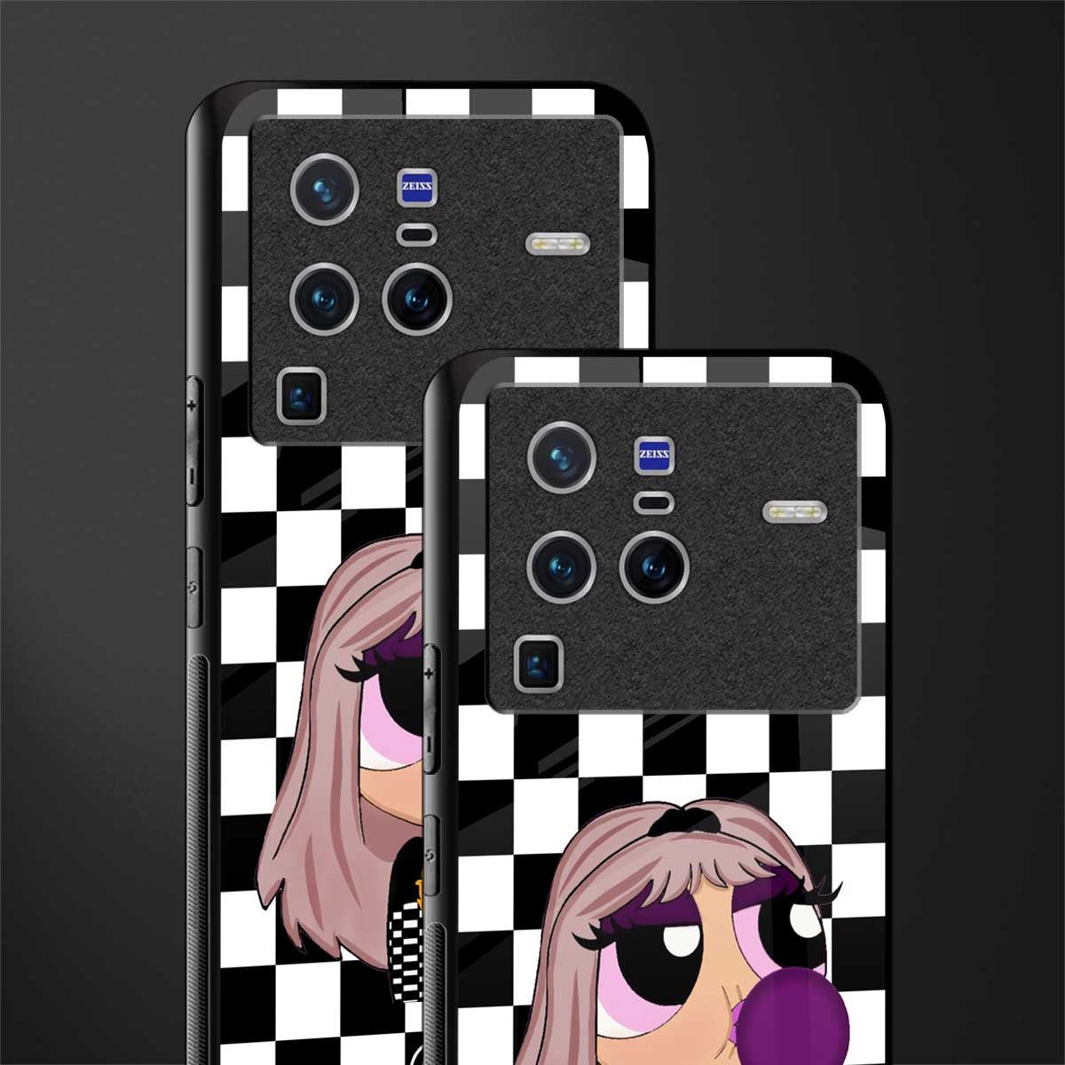 sassy chic powerpuff girls glass case for vivo x80 pro 5g image-2