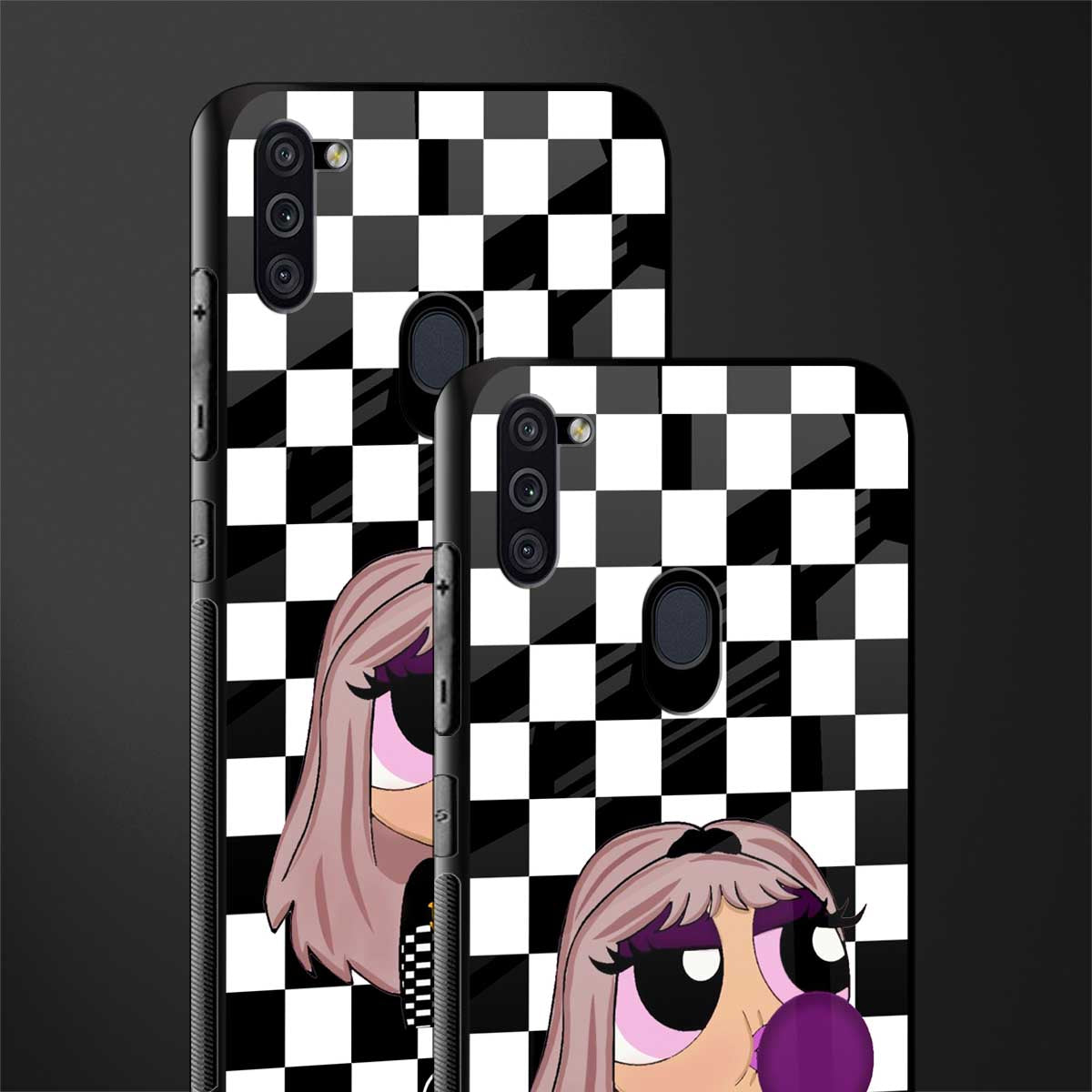 sassy chic powerpuff girls glass case for samsung galaxy m11 image-2