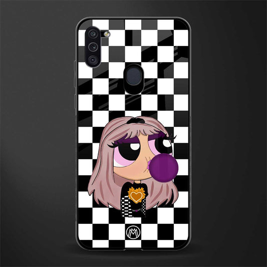 sassy chic powerpuff girls glass case for samsung galaxy m11 image