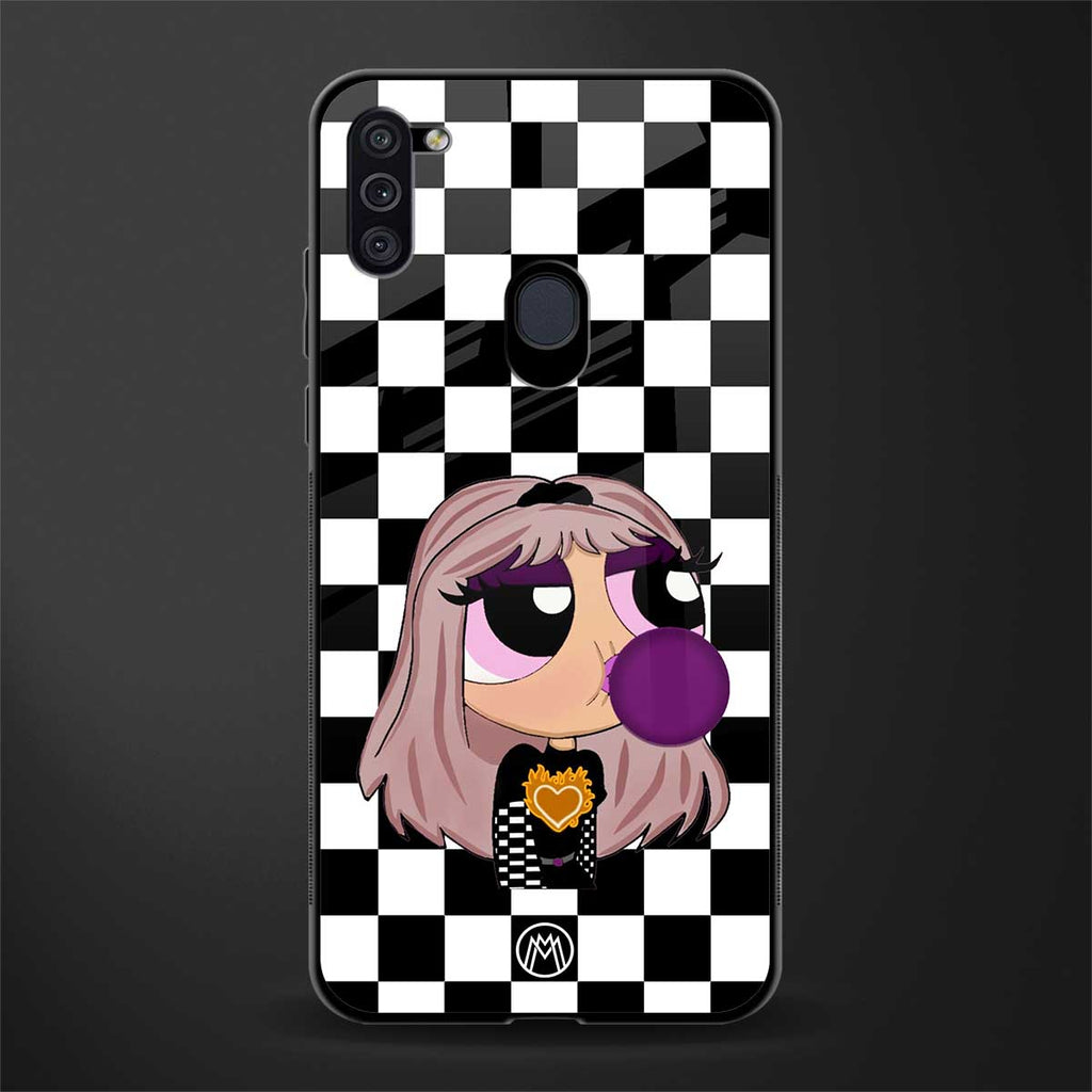 sassy chic powerpuff girls glass case for samsung a11 image