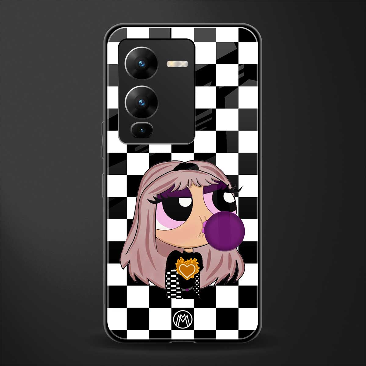sassy chic powerpuff girls back phone cover | glass case for vivo v25 pro 5g