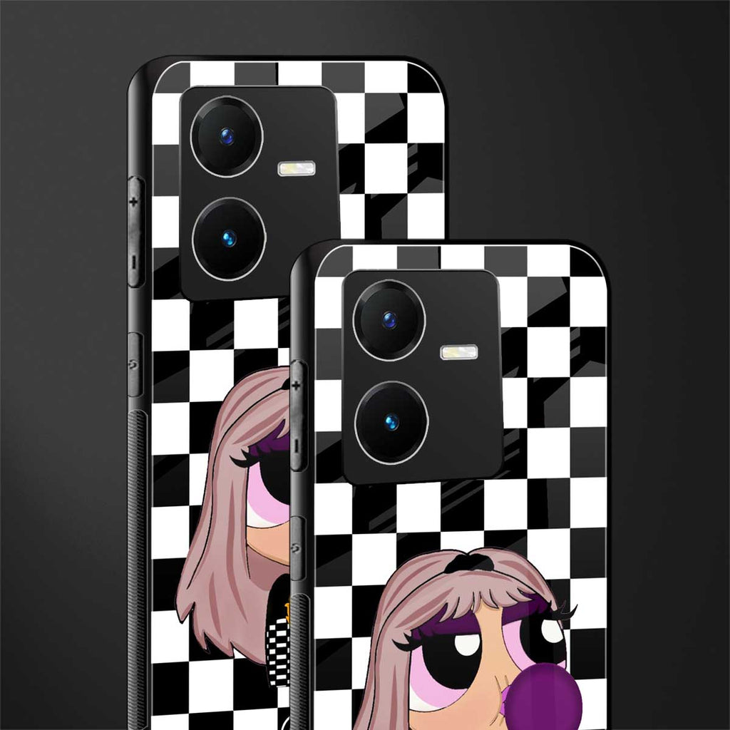 sassy chic powerpuff girls back phone cover | glass case for vivo y22