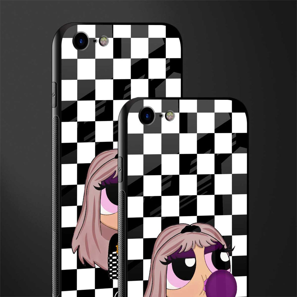 sassy chic powerpuff girls glass case for iphone se 2020 image-2
