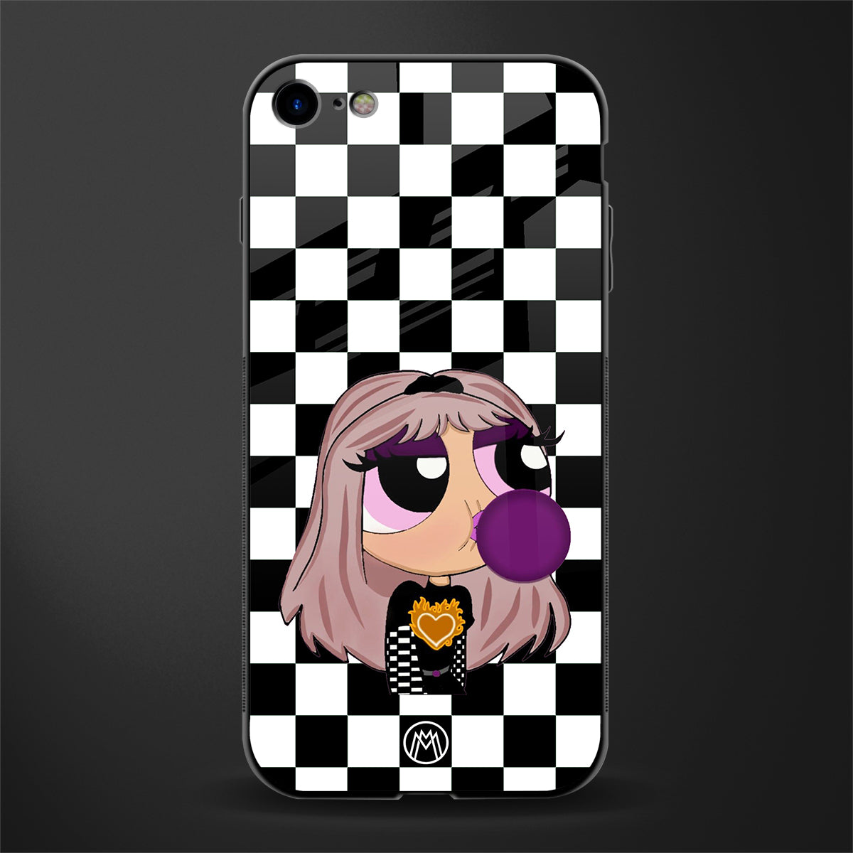 sassy chic powerpuff girls glass case for iphone 8 image