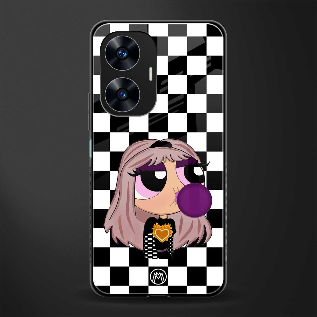 sassy chic powerpuff girls back phone cover | glass case for realme c55