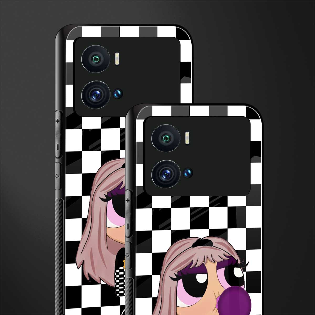 sassy chic powerpuff girls back phone cover | glass case for iQOO 9 Pro