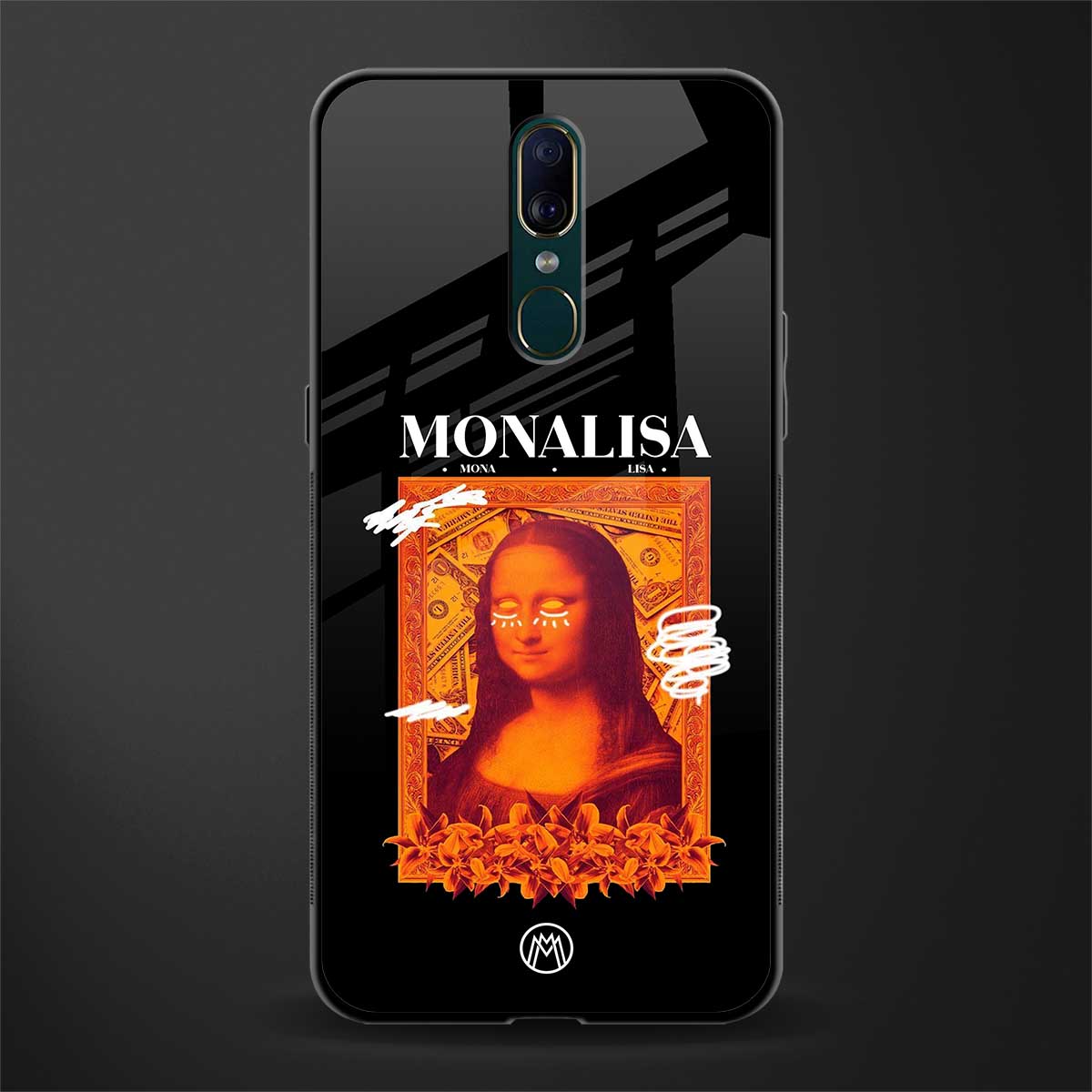 sassy mona lisa glass case for oppo f11 image
