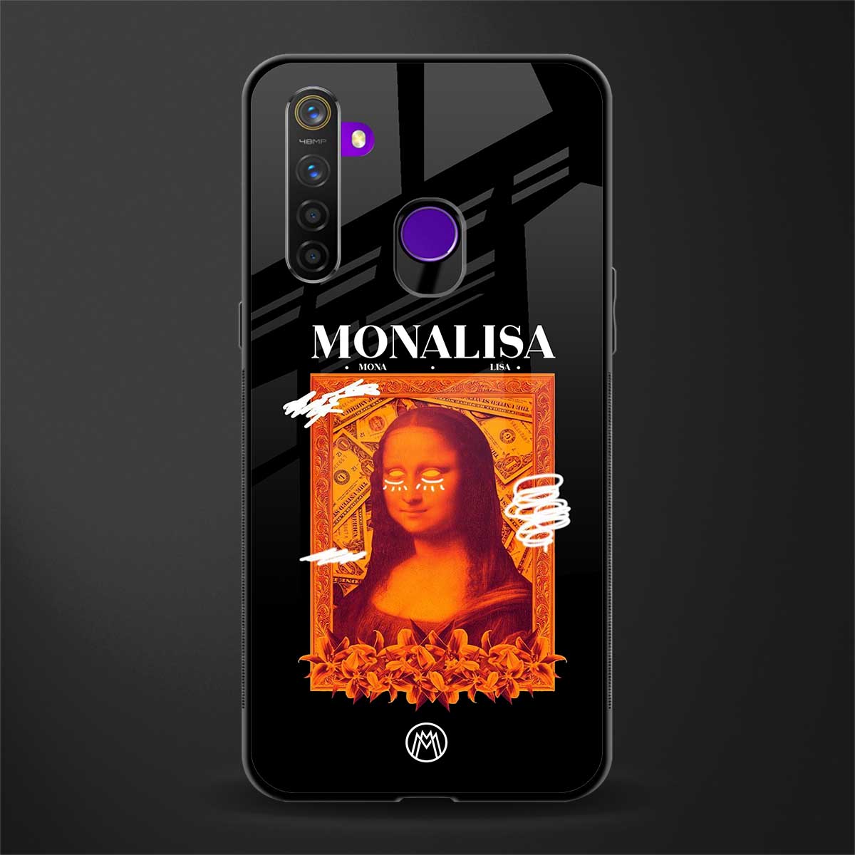 sassy mona lisa glass case for realme 5 image