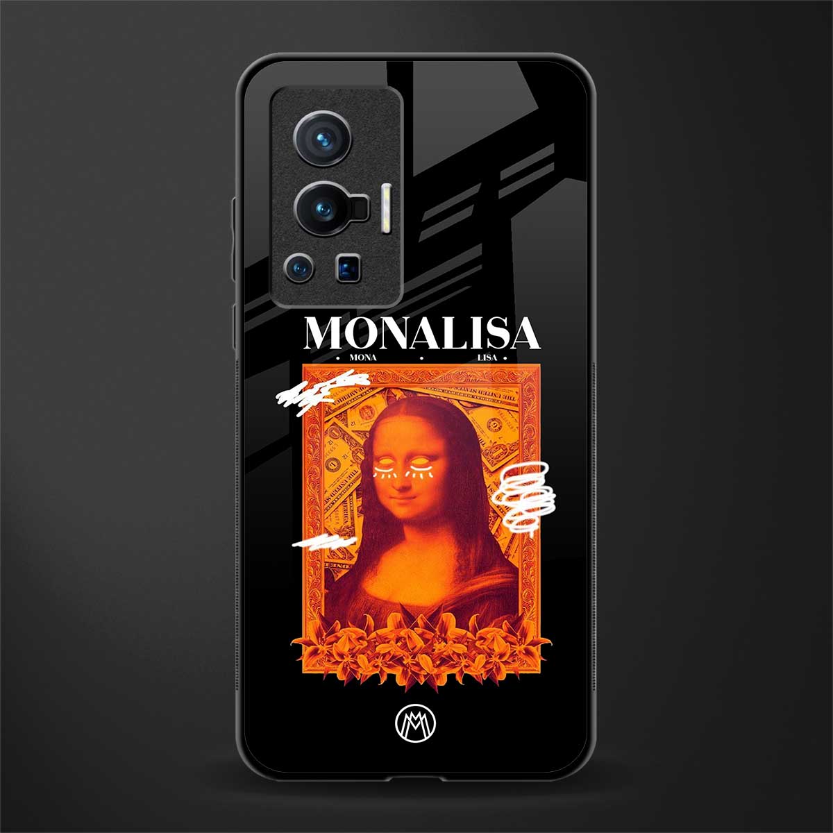 sassy mona lisa glass case for vivo x70 pro image