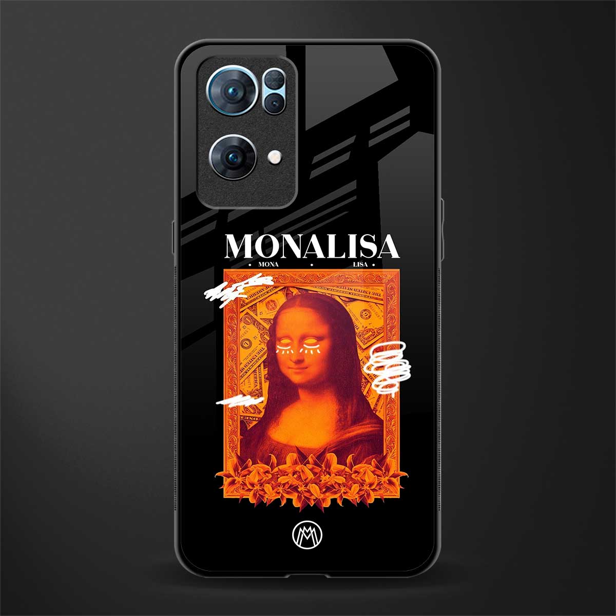 sassy mona lisa glass case for oppo reno7 pro 5g image