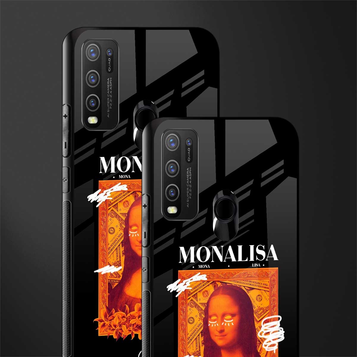 sassy mona lisa glass case for vivo y30 image-2