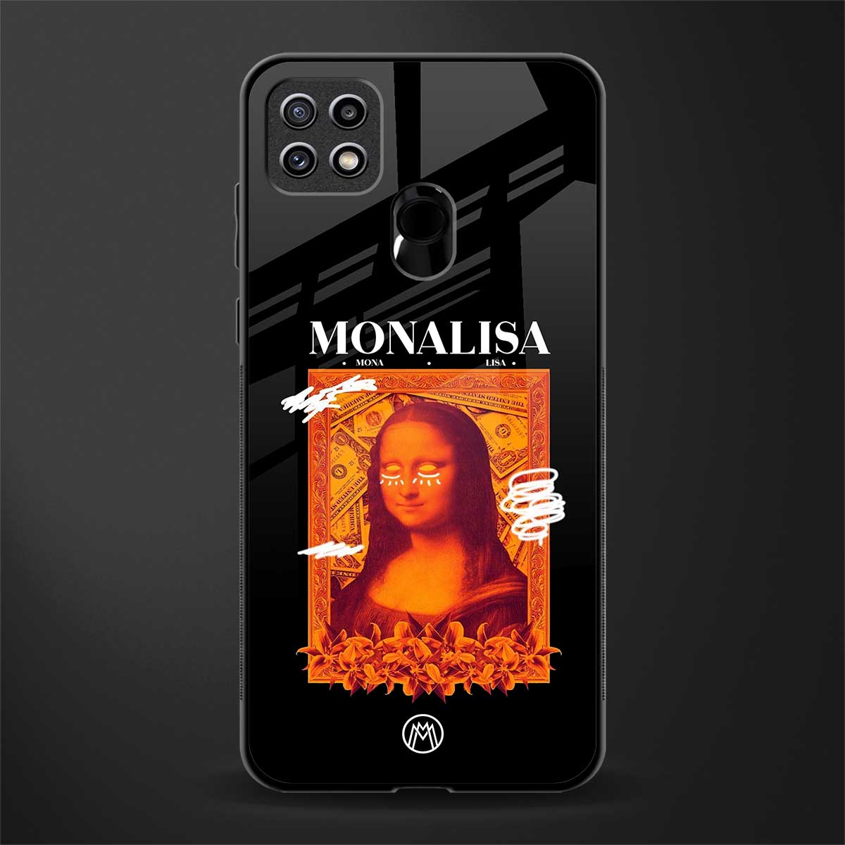 sassy mona lisa glass case for oppo a15 image