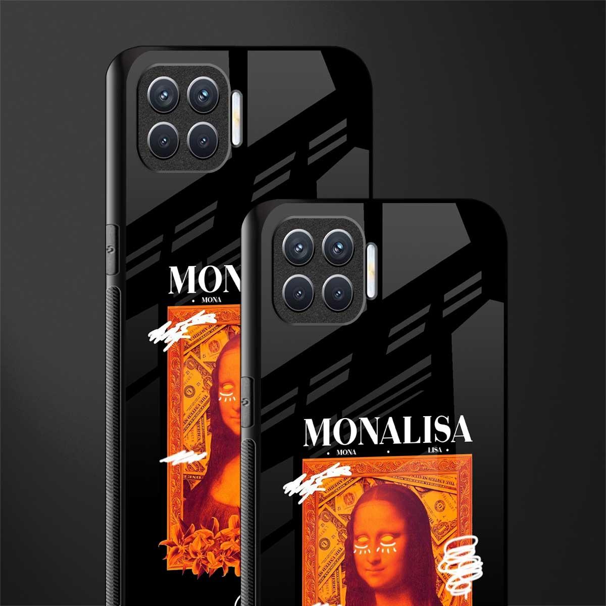 sassy mona lisa glass case for oppo f17 pro image-2