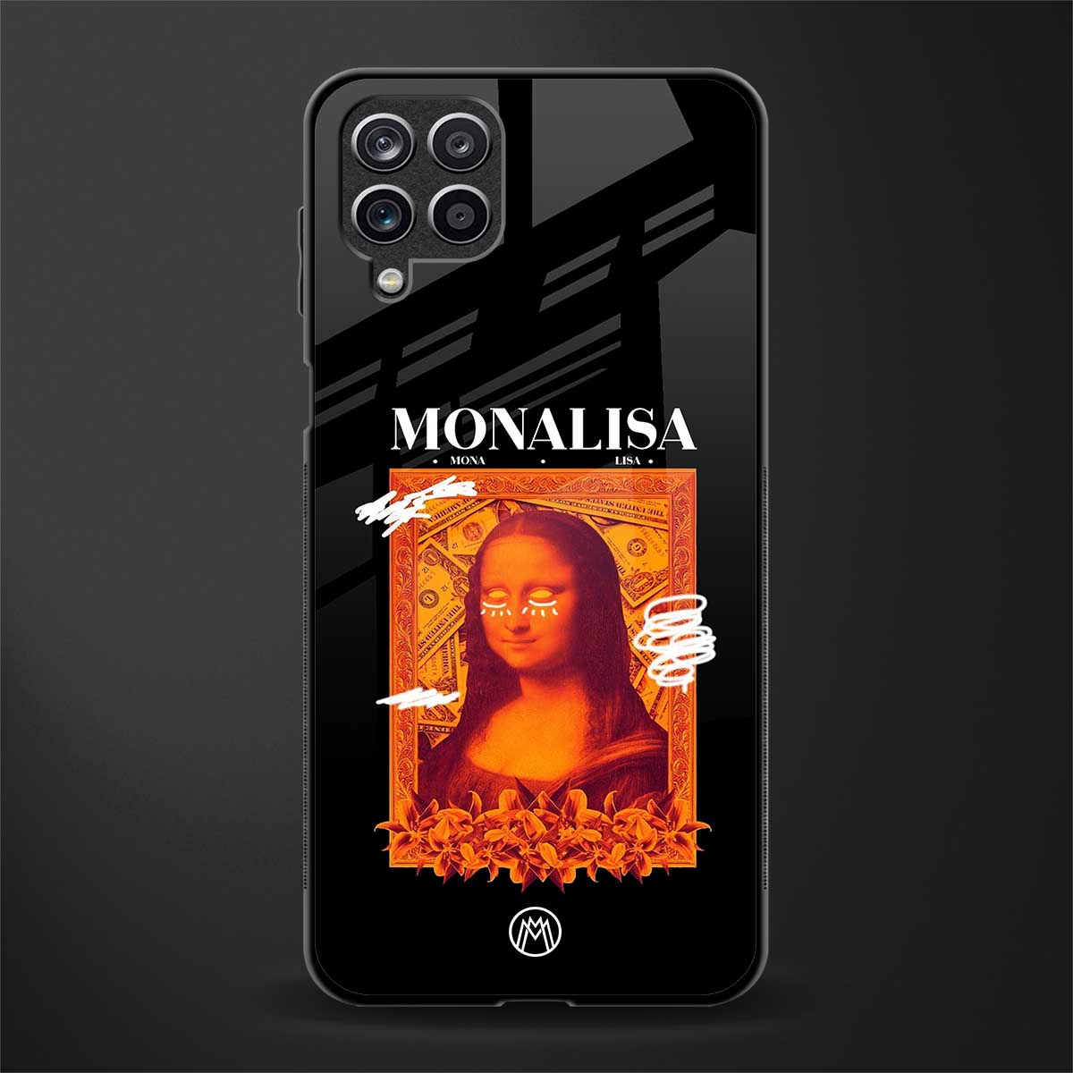 sassy mona lisa glass case for samsung galaxy f12 image