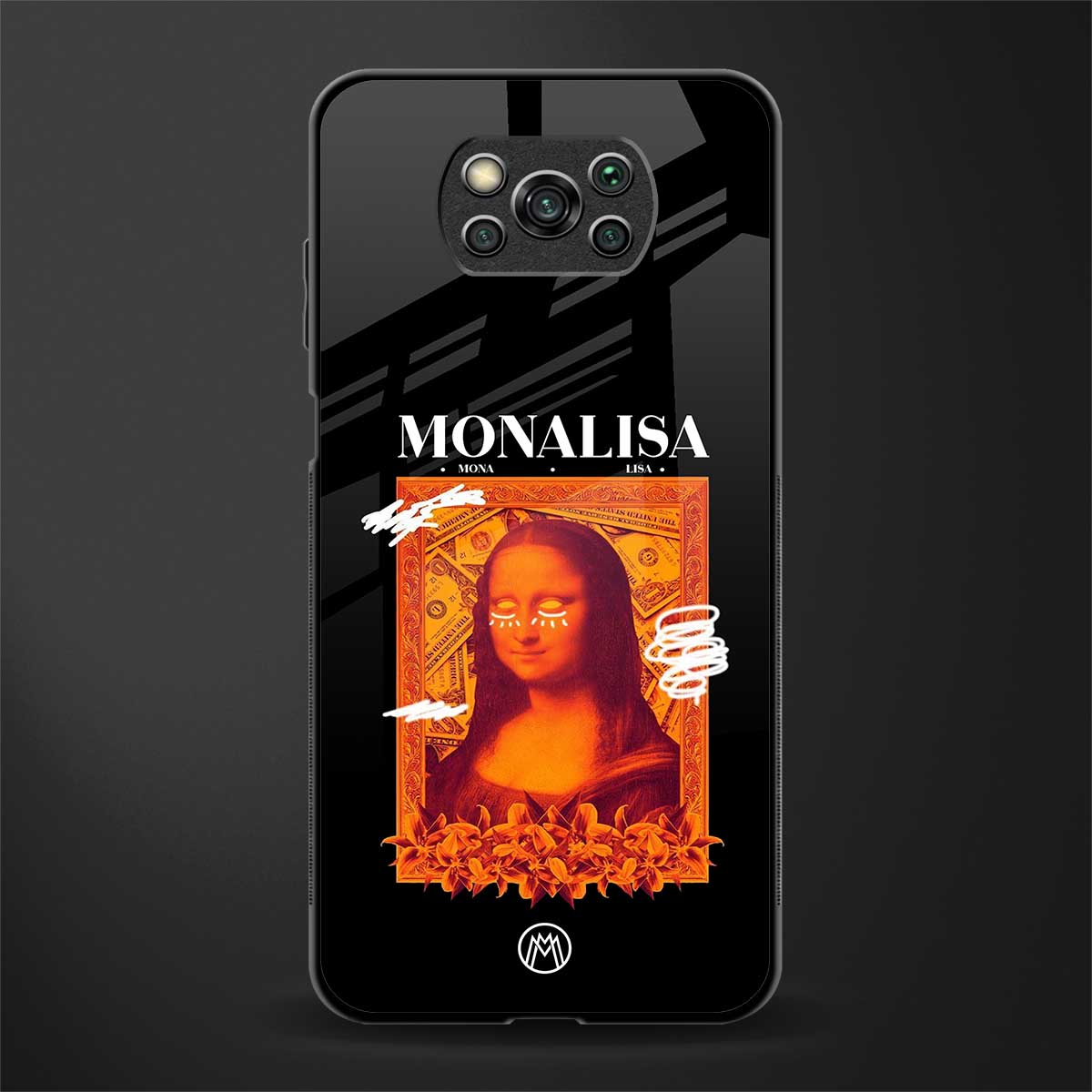 sassy mona lisa glass case for poco x3 pro image