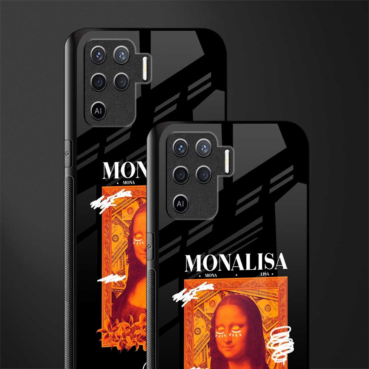 sassy mona lisa glass case for oppo f19 pro image-2