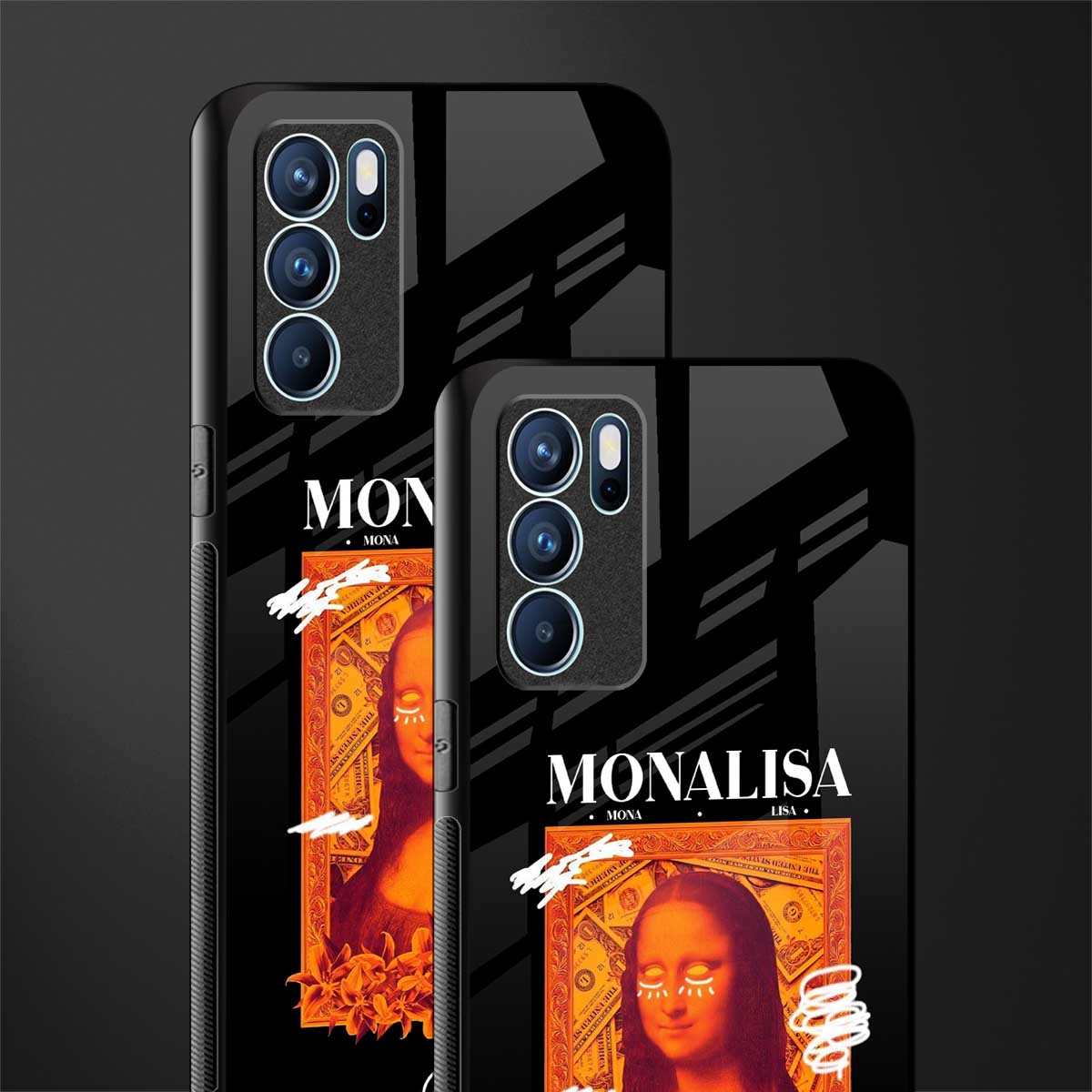 sassy mona lisa glass case for oppo reno6 5g image-2