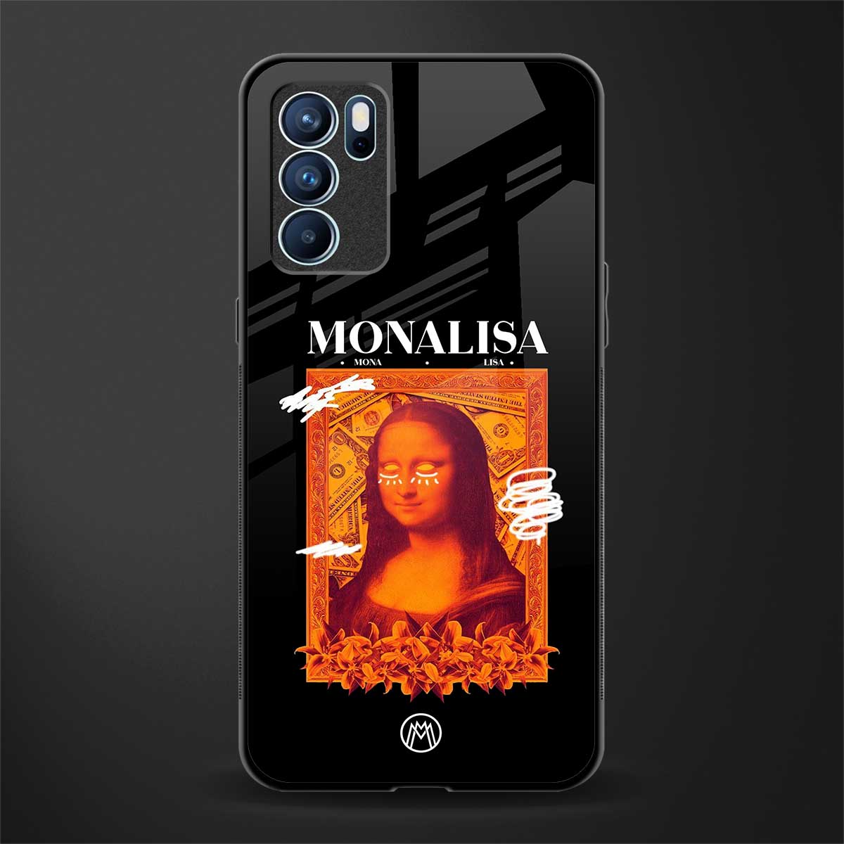 sassy mona lisa glass case for oppo reno6 5g image