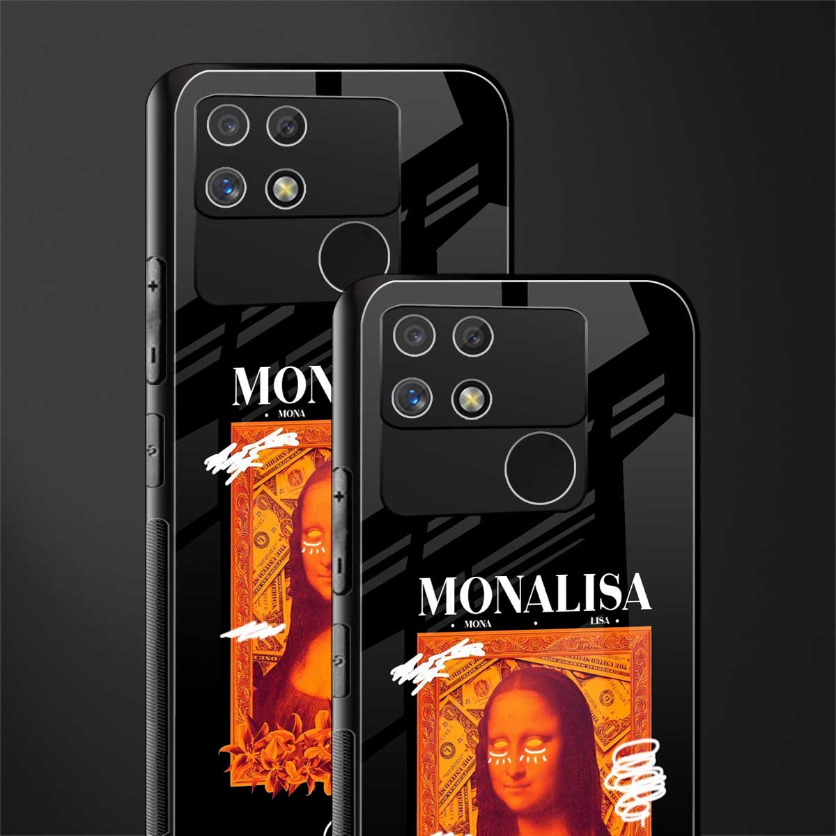 sassy mona lisa back phone cover | glass case for realme narzo 50a