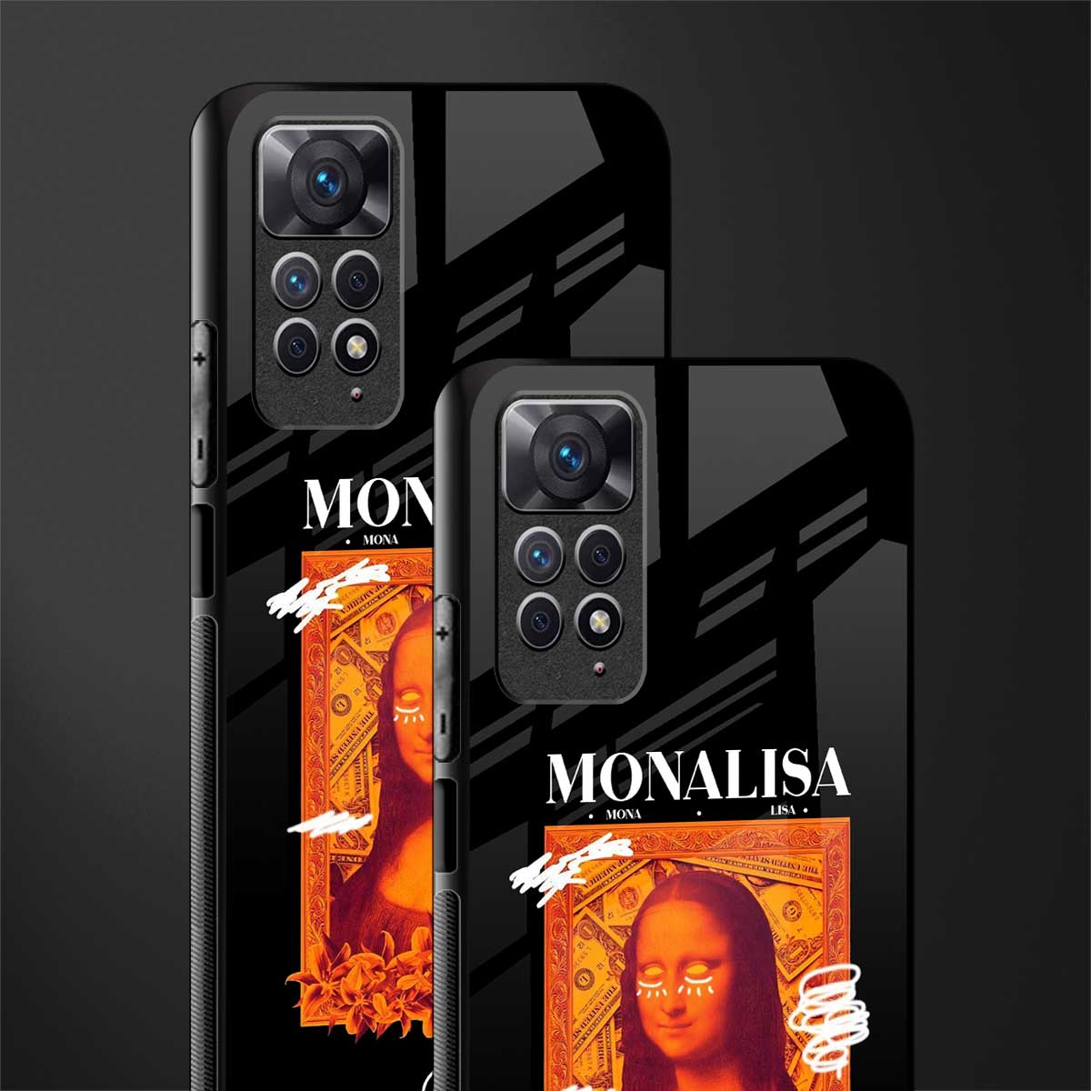 sassy mona lisa back phone cover | glass case for redmi note 11 pro plus 4g/5g