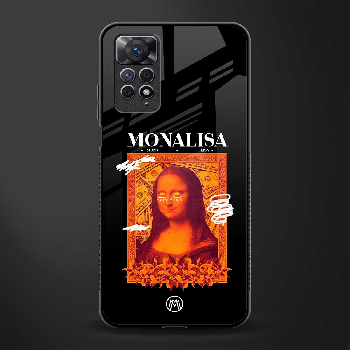 sassy mona lisa back phone cover | glass case for redmi note 11 pro plus 4g/5g