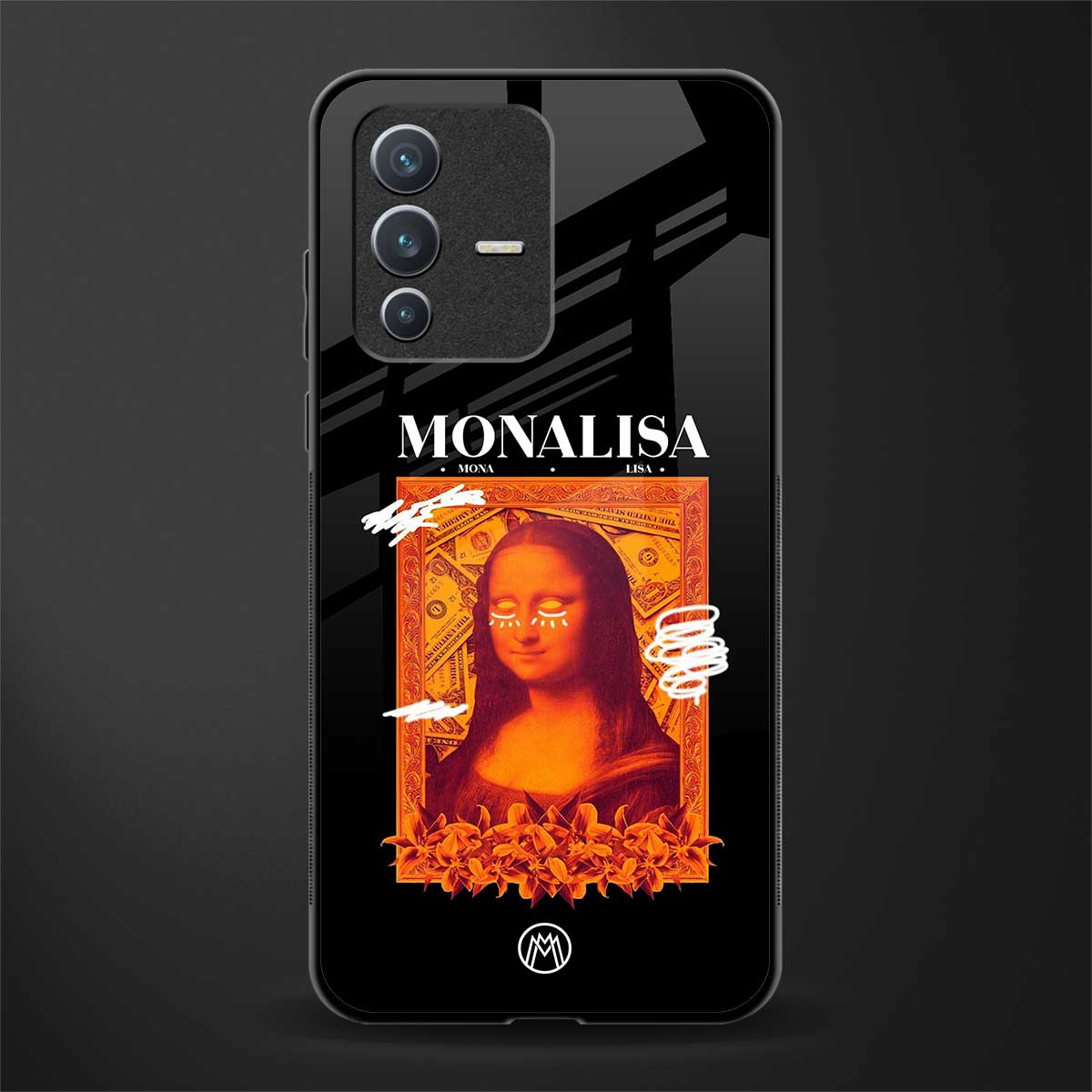 sassy mona lisa glass case for vivo v23 5g image