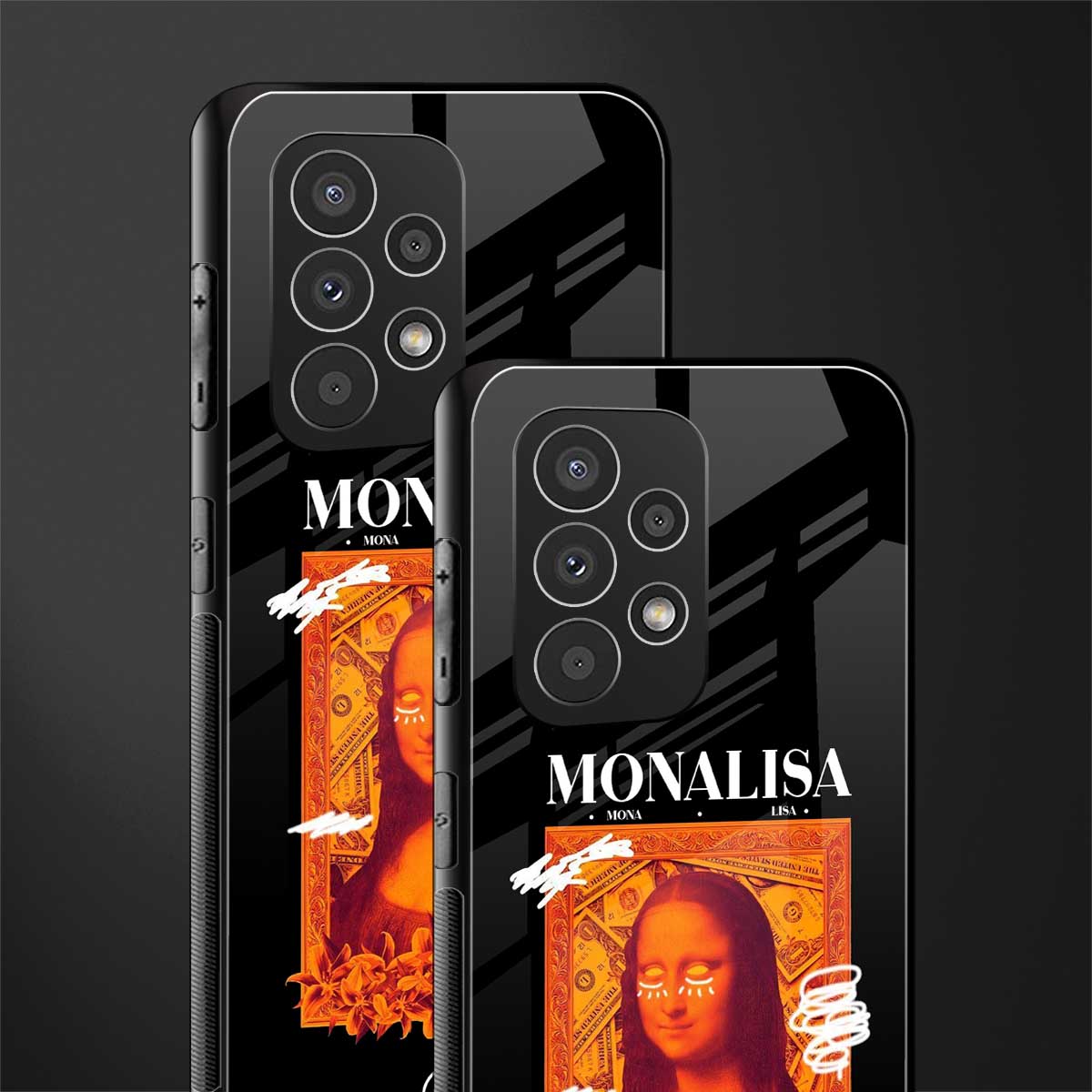 sassy mona lisa back phone cover | glass case for samsung galaxy a73 5g