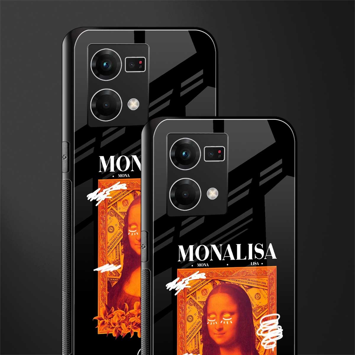 sassy mona lisa back phone cover | glass case for oppo f21 pro 4g