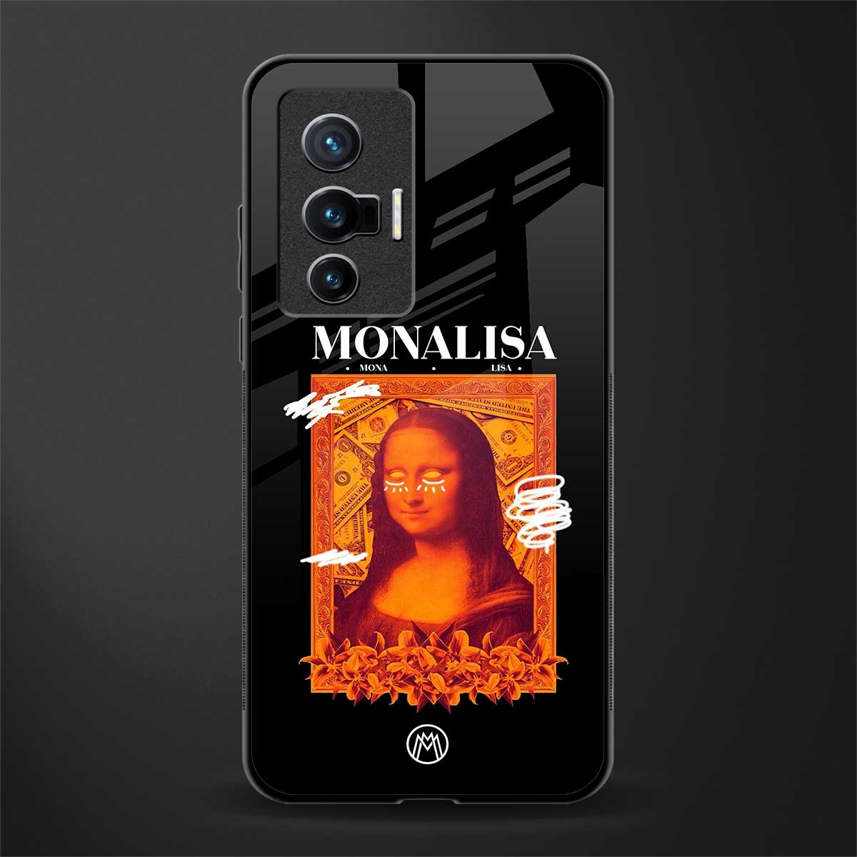 sassy mona lisa glass case for vivo x70 image