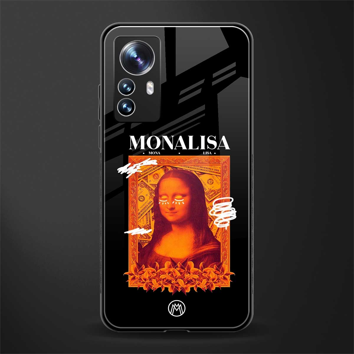 sassy mona lisa back phone cover | glass case for xiaomi 12 pro