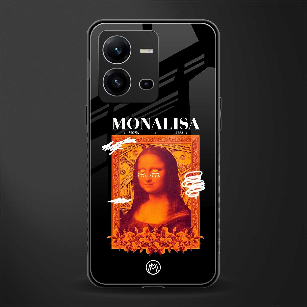 sassy mona lisa back phone cover | glass case for vivo v25-5g