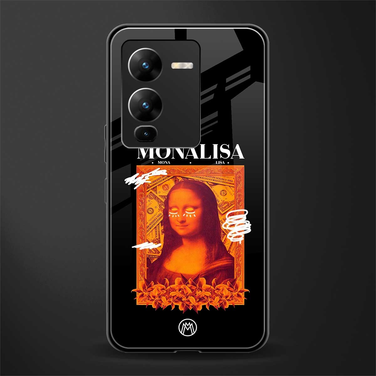 sassy mona lisa back phone cover | glass case for vivo v25 pro 5g
