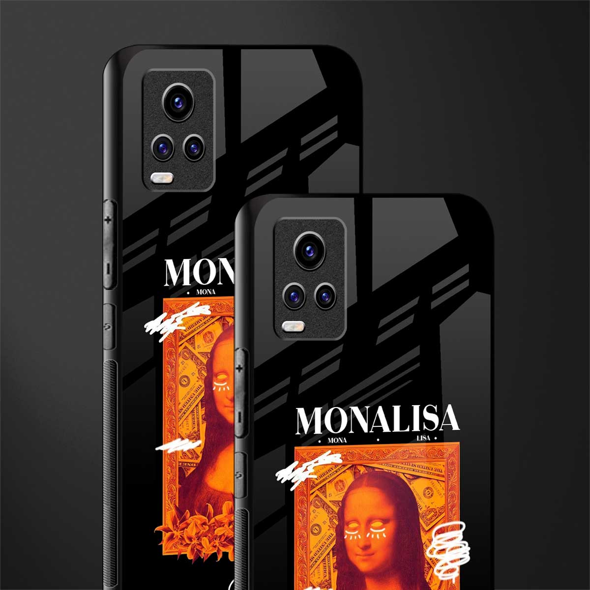 sassy mona lisa back phone cover | glass case for vivo v21e 4g