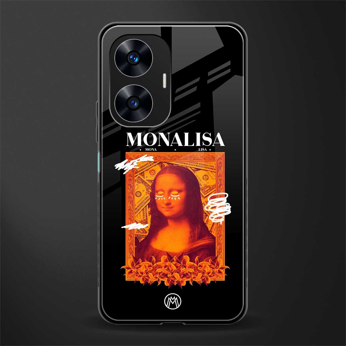 sassy mona lisa back phone cover | glass case for realme c55