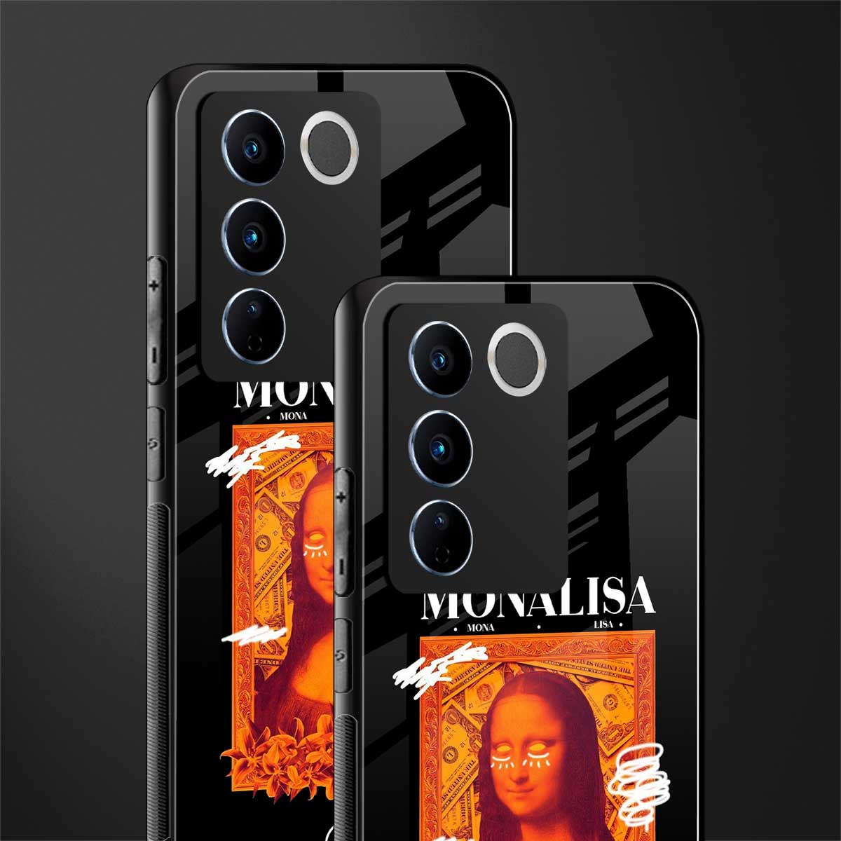 sassy mona lisa back phone cover | glass case for vivo v27 pro 5g