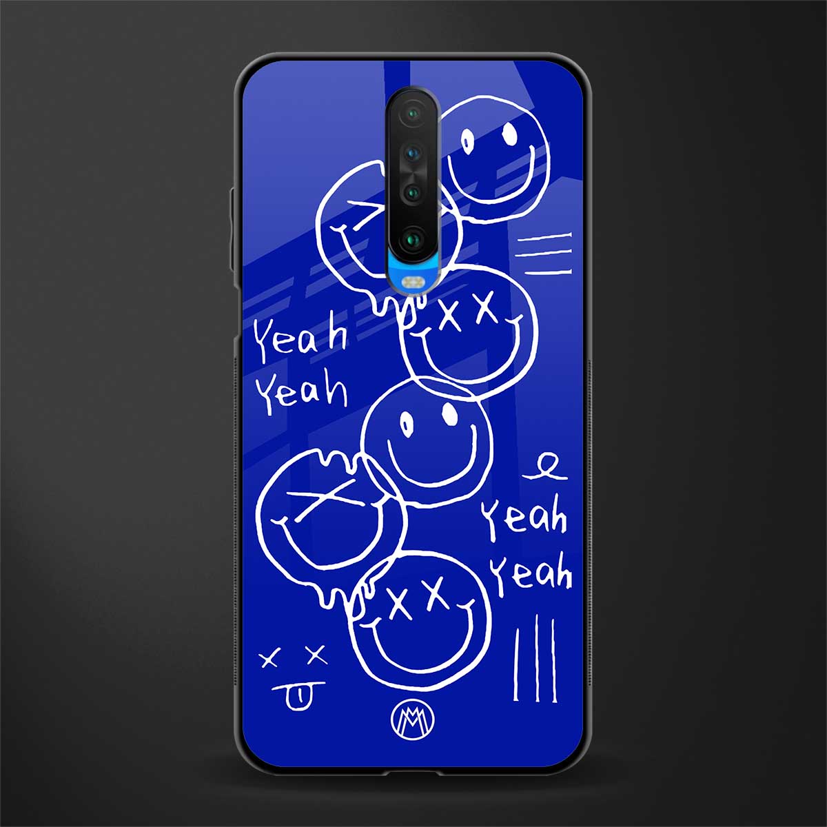 sassy smiley faces glass case for poco x2 image
