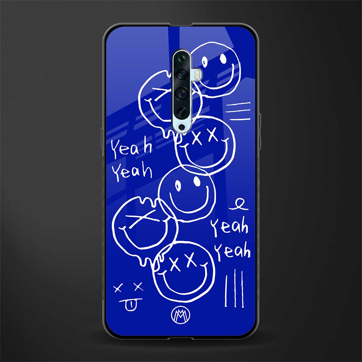 sassy smiley faces glass case for oppo reno 2f image