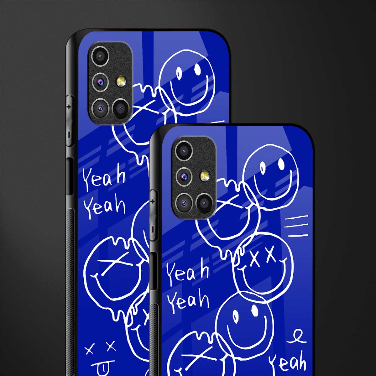 sassy smiley faces glass case for samsung galaxy m51 image-2