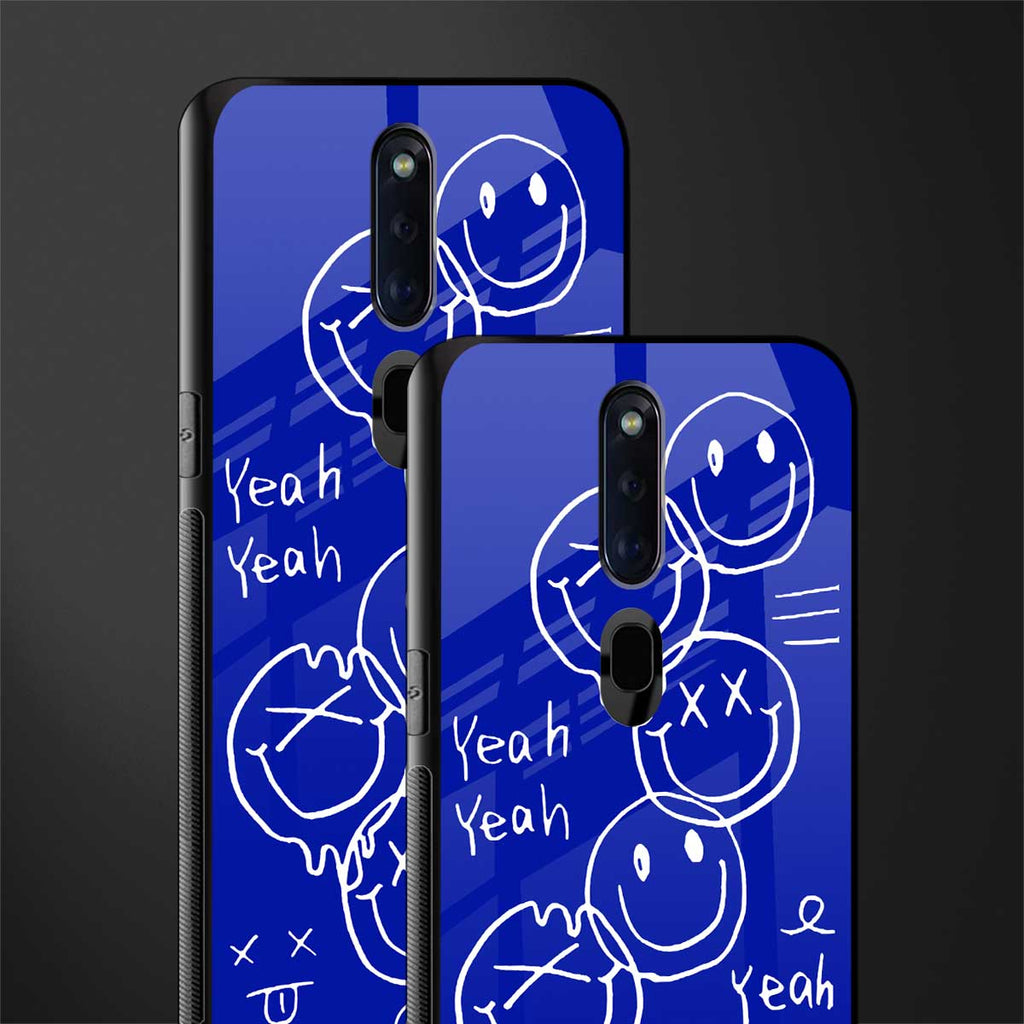 sassy smiley faces glass case for oppo f11 pro image-2