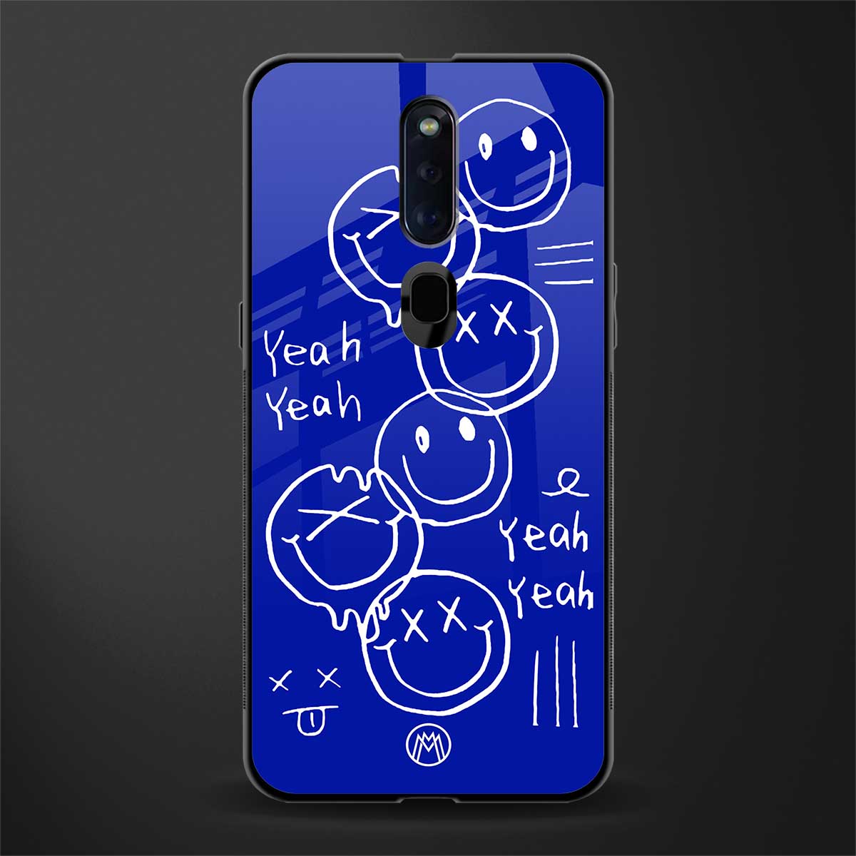 sassy smiley faces glass case for oppo f11 pro image